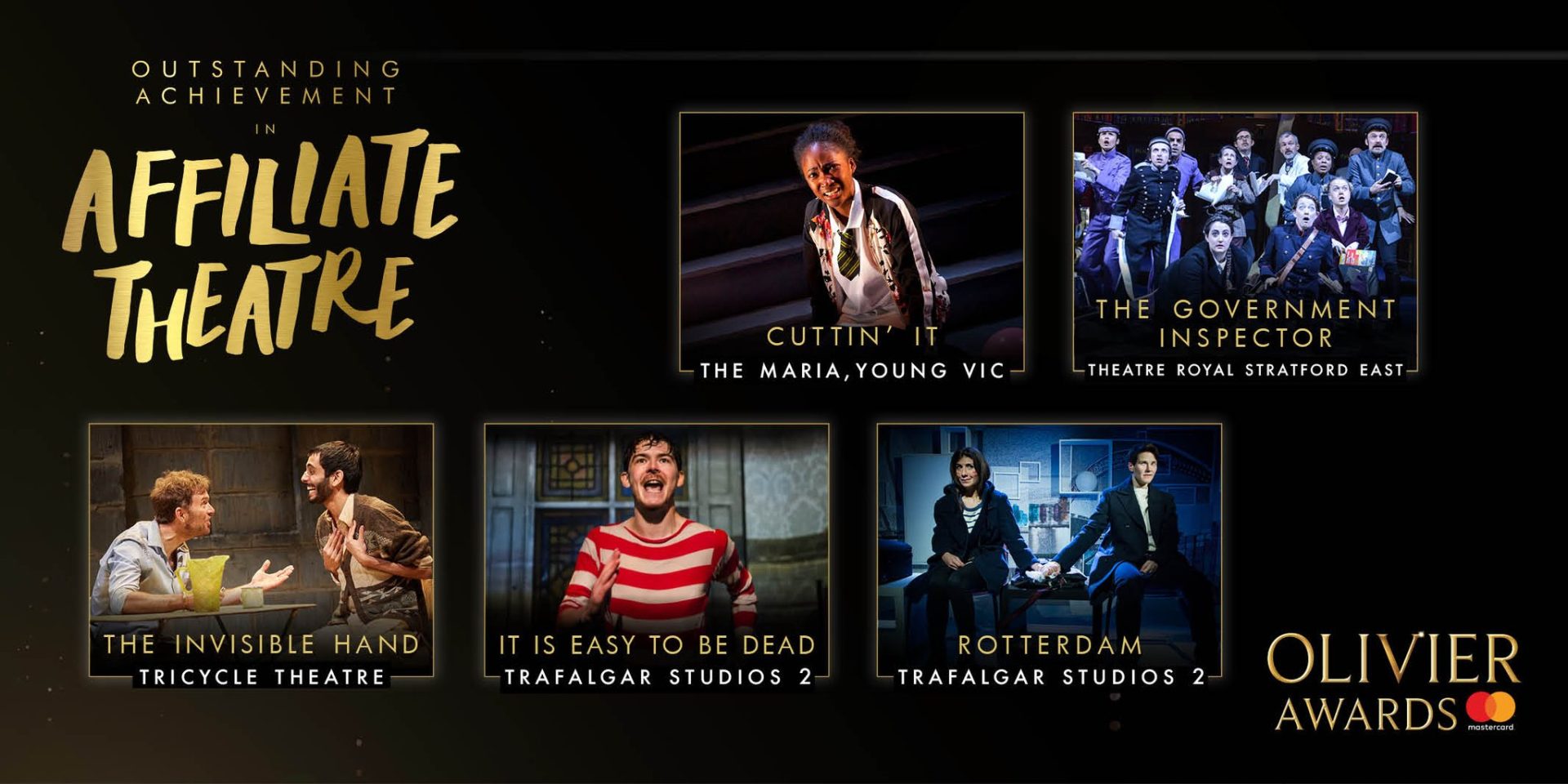 The Nominees for the Olivier Award Outstanding Achievement in an Affiliate Theatre