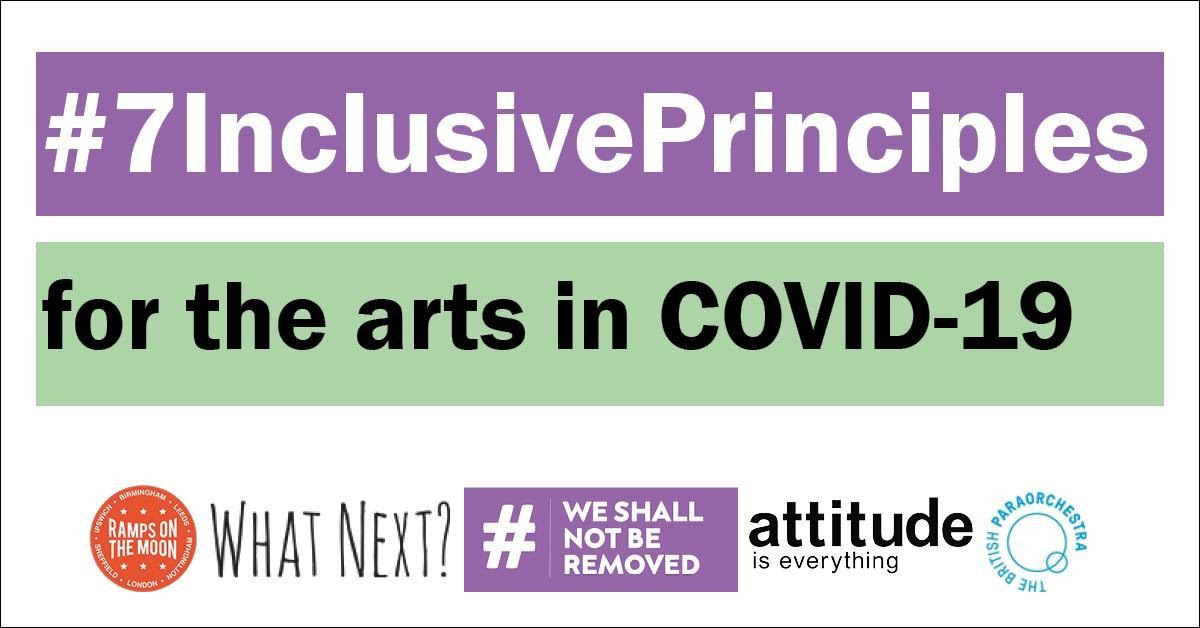 seven inclusive principles banner. It reads #7InclusivePrinciples for the arts in COVID-19