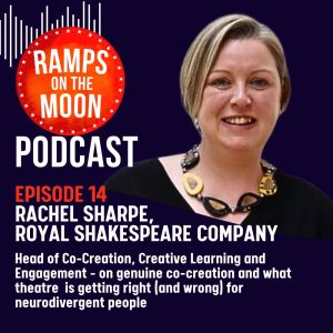 Image of Rachel Sharpe in the poster advertising her podcast episode
