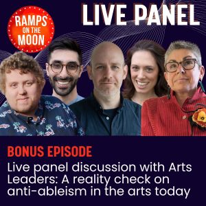 Podcast artwork with 5 people smiling in a line